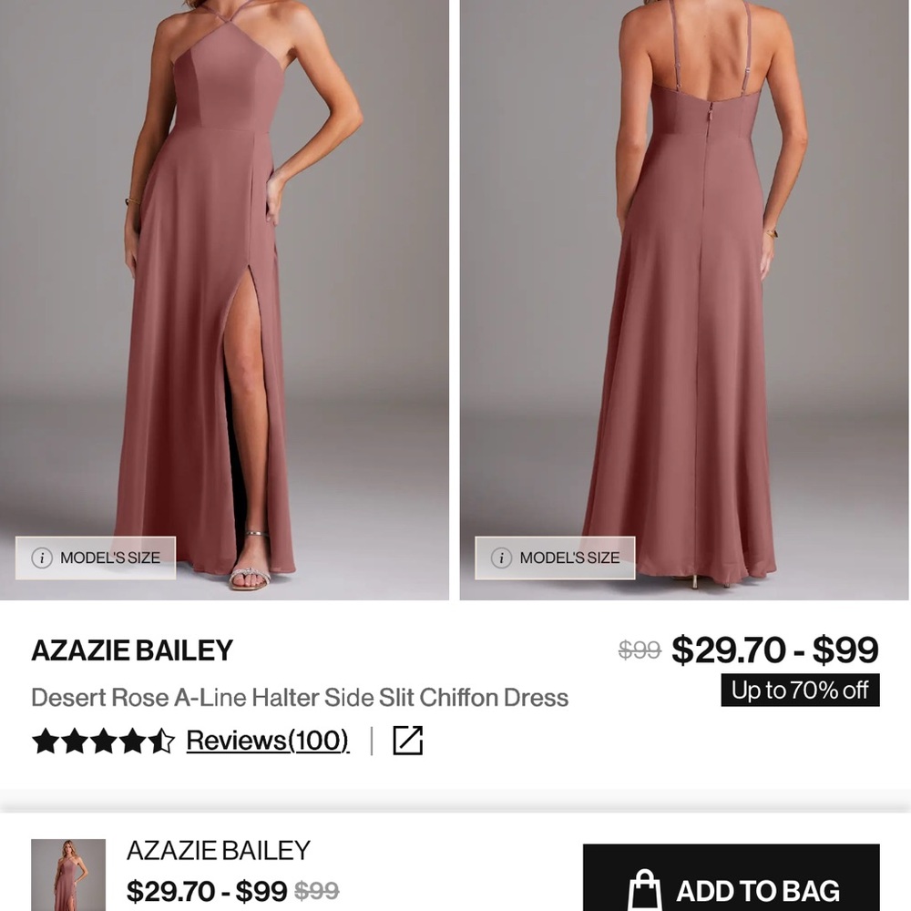Azazie One Shoulder Dress in Desert Rose